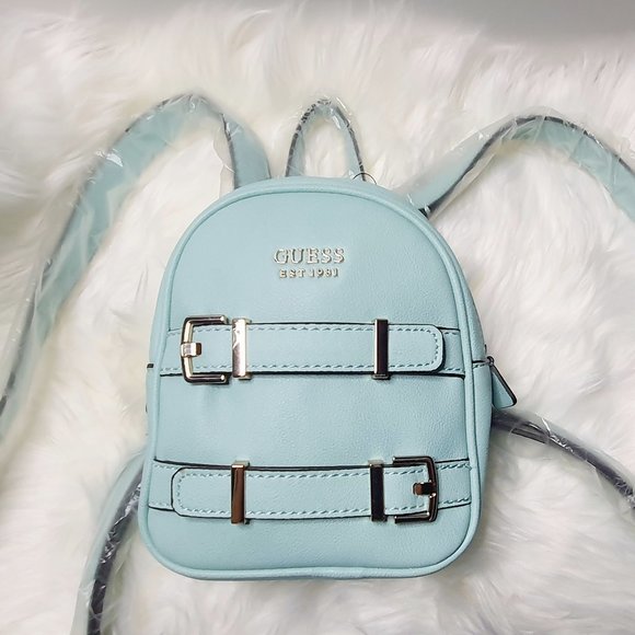 Guess NWT Jori Mini Backpack Blue/Turquoise/ Teal/Aqua - Picture 7 of 13